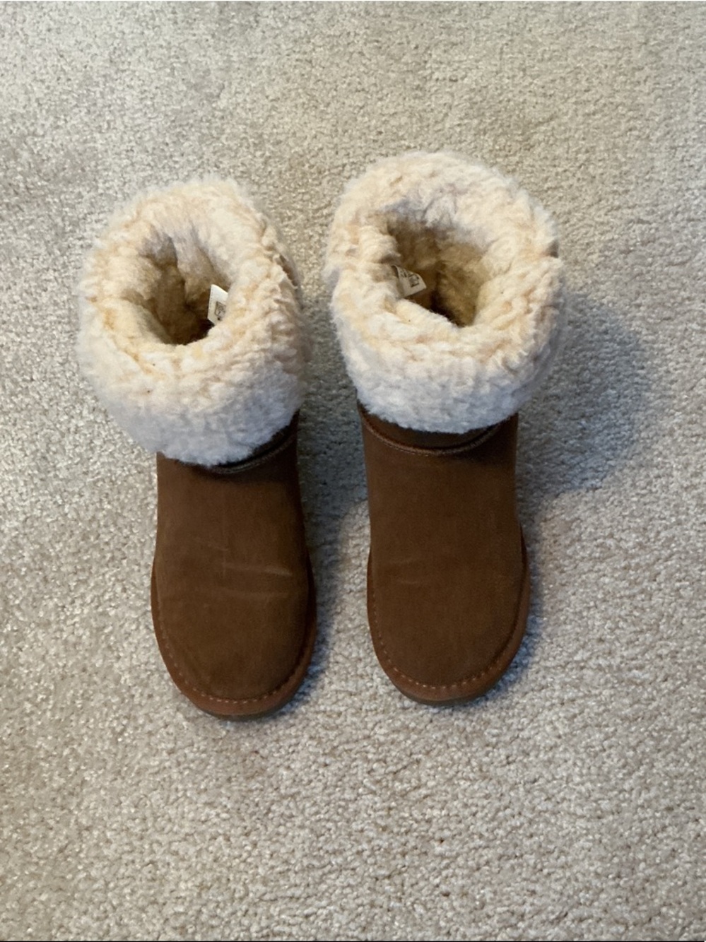 Women's Brown Shearling-Lined Winter Boots - Cozy Slip-On Style